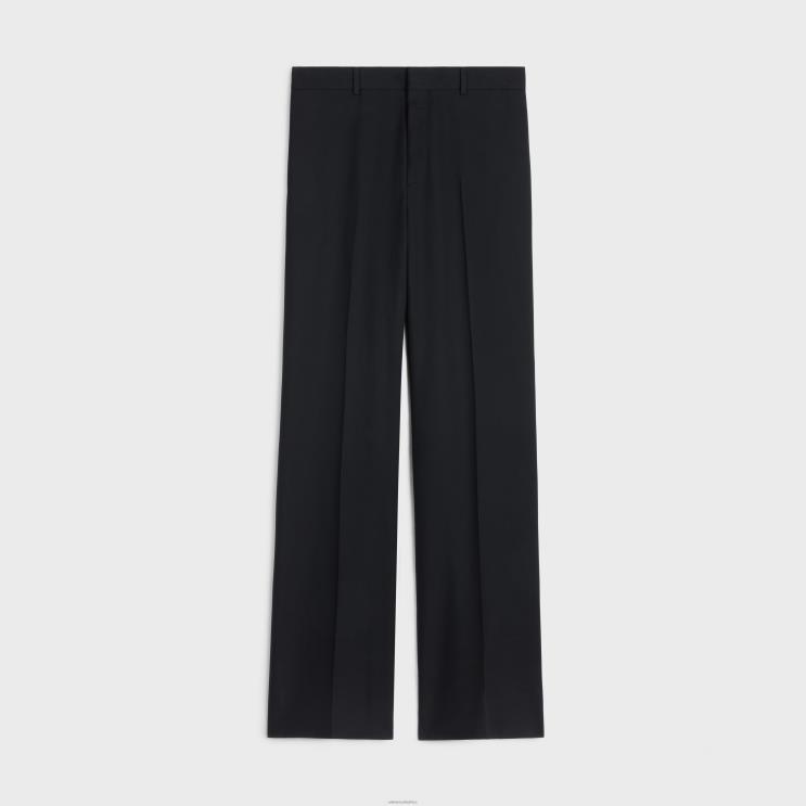 CELINE Black Straight Pants in Wool Gabardine R0ZNN1890
