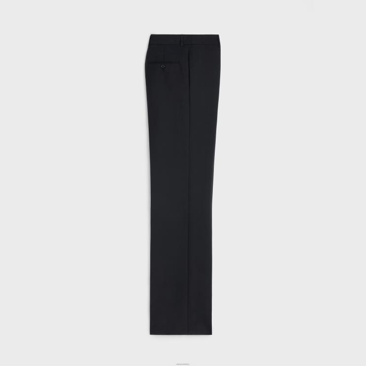 CELINE Black Straight Pants in Wool Gabardine R0ZNN1890