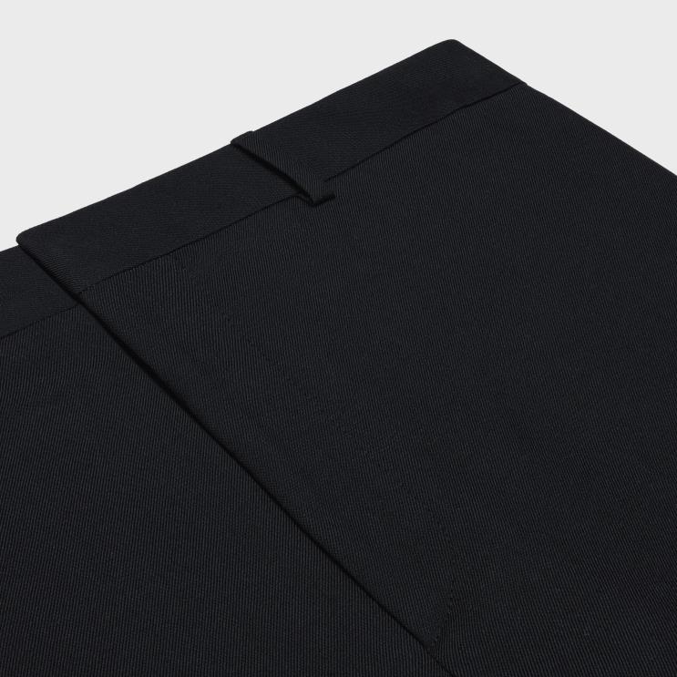 CELINE Black Straight Pants in Wool Gabardine R0ZNN1890