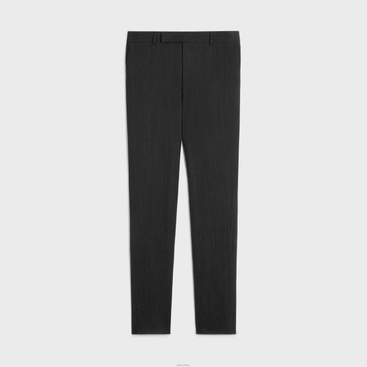 CELINE Black & White Classic Pants in Striped Wool R0ZNN1903