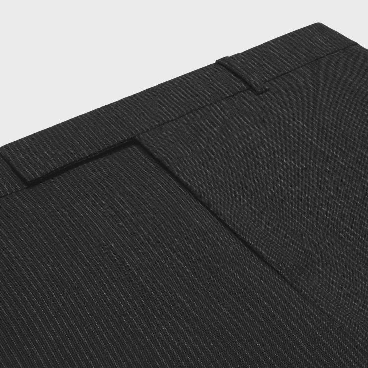 CELINE Black & White Classic Pants in Striped Wool R0ZNN1903