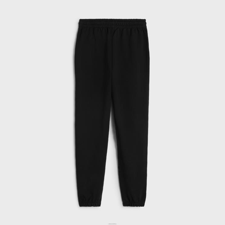 CELINE Black/White Track Pants in Cotton Fleece R0ZNN2017