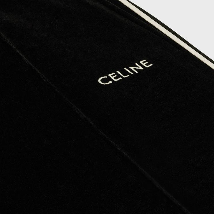 CELINE Black/White Tracksuit Pants in Velvet Jersey R0ZNN1826
