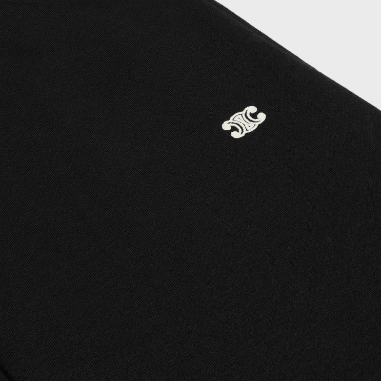 CELINE Black/White Triomphe Track Pants in Cotton & Cashmere R0ZNN2018