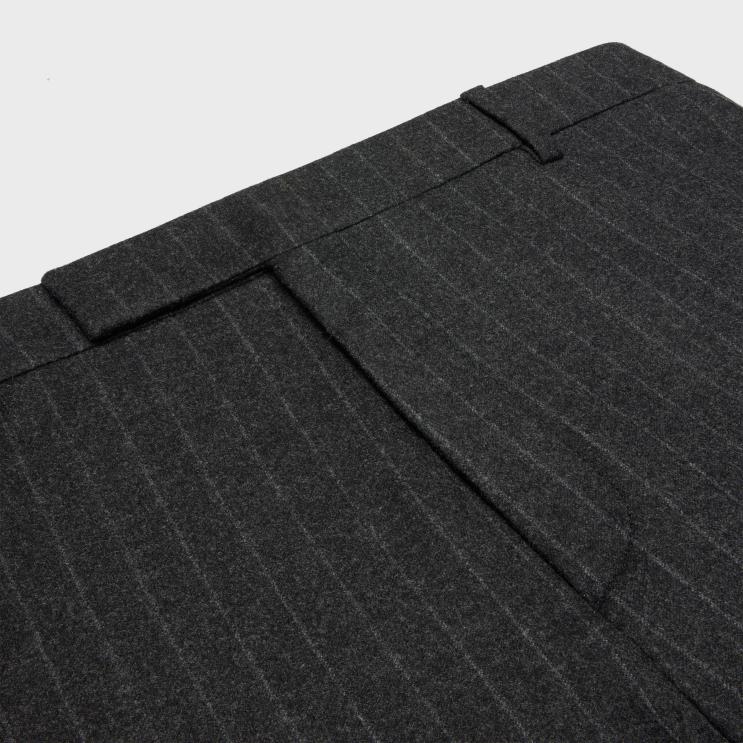 CELINE Grey Melange Classic Pants in Striped Flannel R0ZNN1905