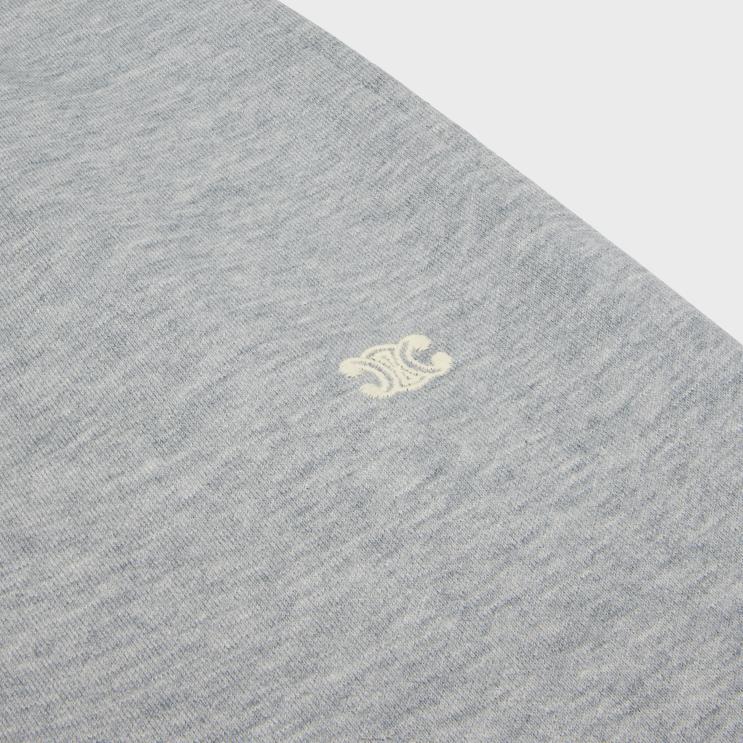 CELINE Grey/Off White Triomphe Track Pants in Cotton & Cashmere R0ZNN2019