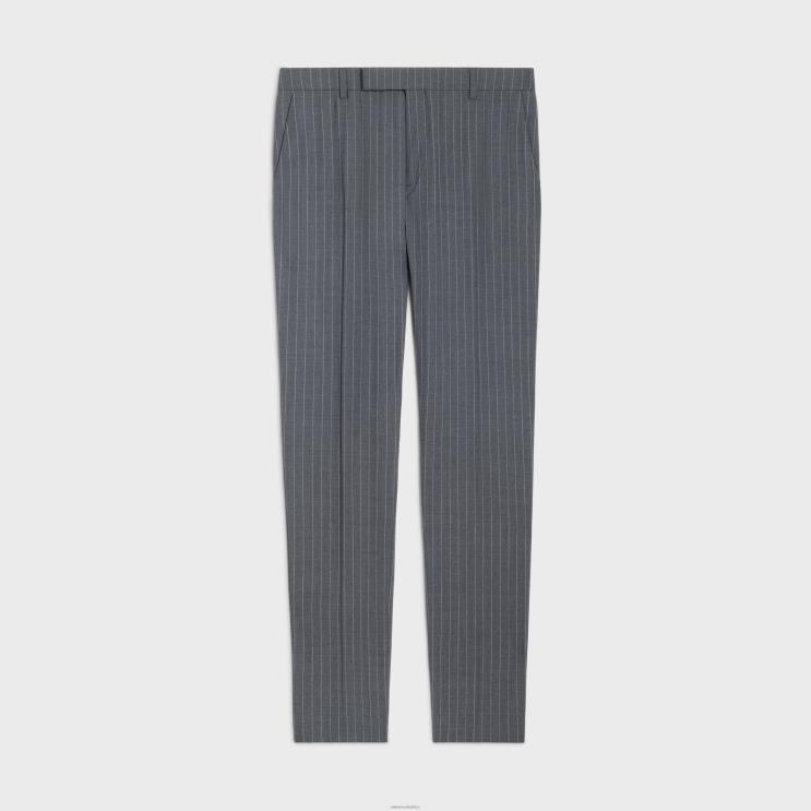 CELINE Gris/Craie Classic Pants in Striped Wool R0ZNN1907