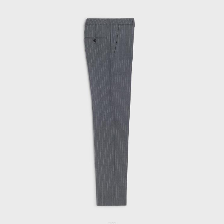 CELINE Gris/Craie Classic Pants in Striped Wool R0ZNN1907