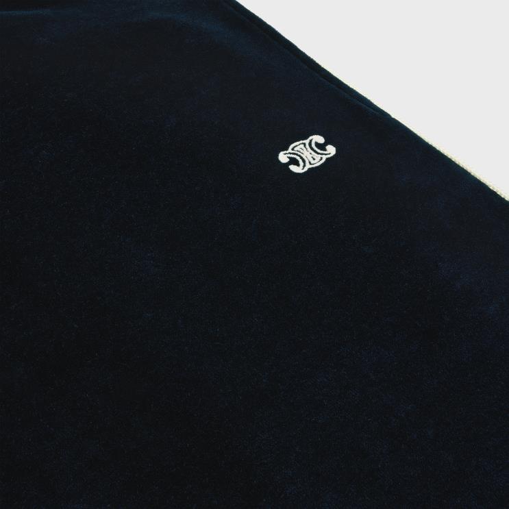 CELINE Midnight/Ecru Tracksuit Pants in Velvet Jersey R0ZNN2013