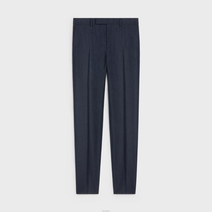 CELINE Navy/Craie Classic Striped Flannel Pants R0ZNN1904