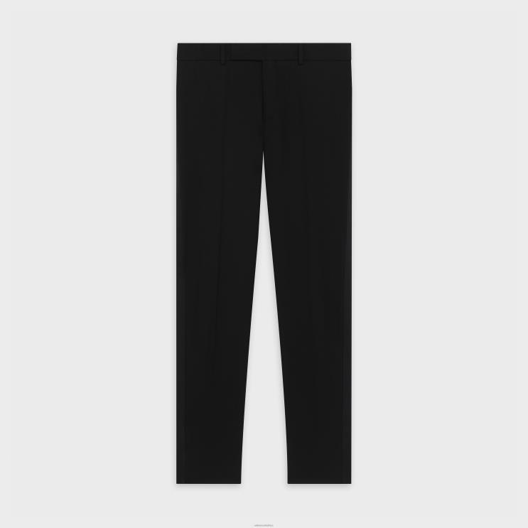 CELINE Ultra Black Classic Pants in Grain De Poudre R0ZNN1900