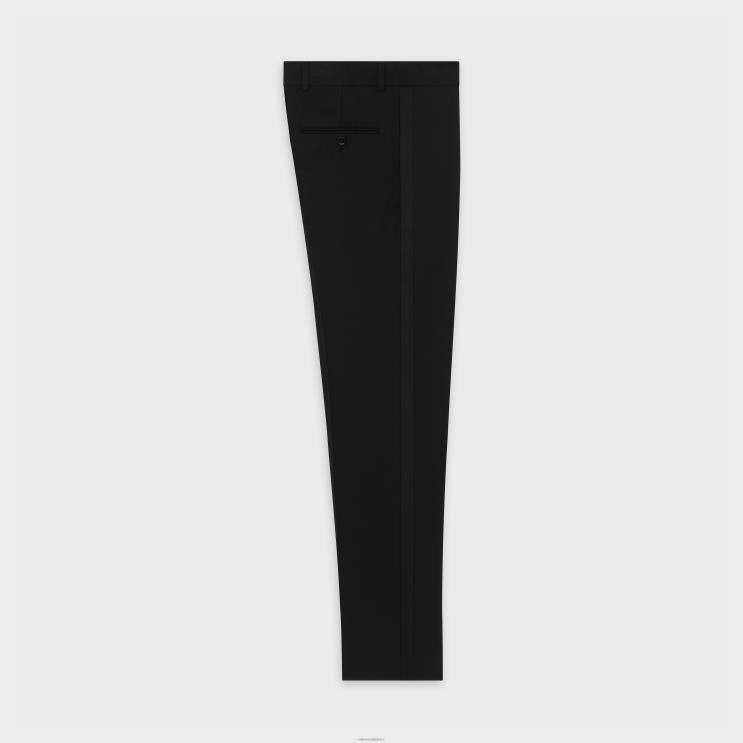 CELINE Ultra Black Classic Pants in Grain De Poudre R0ZNN1900