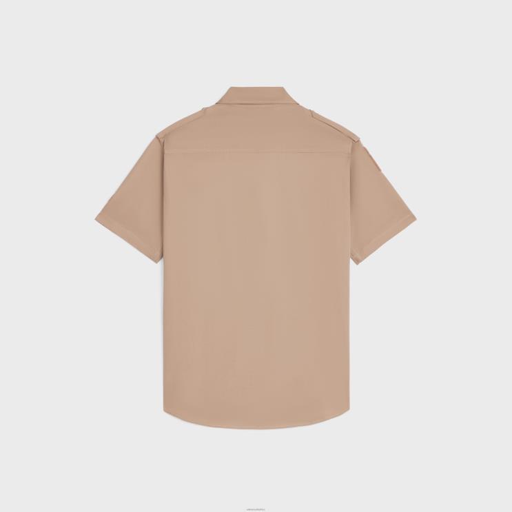 CELINE Beige Velcro Shirt in Cotton Linen R0ZNN1924
