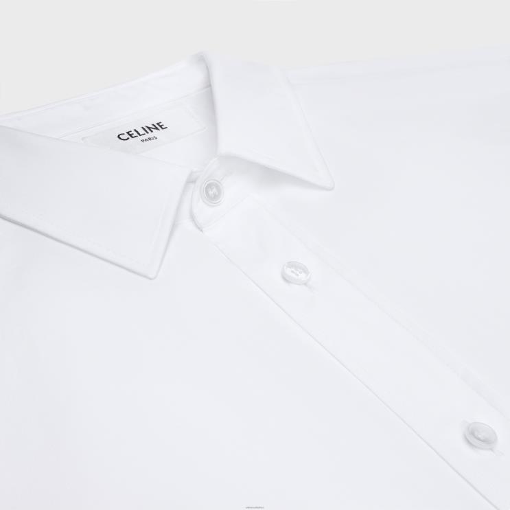 CELINE White Loose Shirt in Cotton Poplin R0ZNN1799
