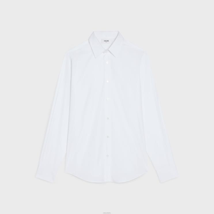 CELINE White Loose Shirt in Cotton Poplin R0ZNN1916