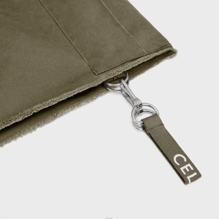 CELINE Army Green Shorts With Straps in Cotton R0ZNN2023