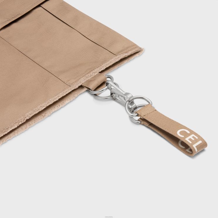 CELINE Beige Shorts With Straps in Cotton Linen R0ZNN2022