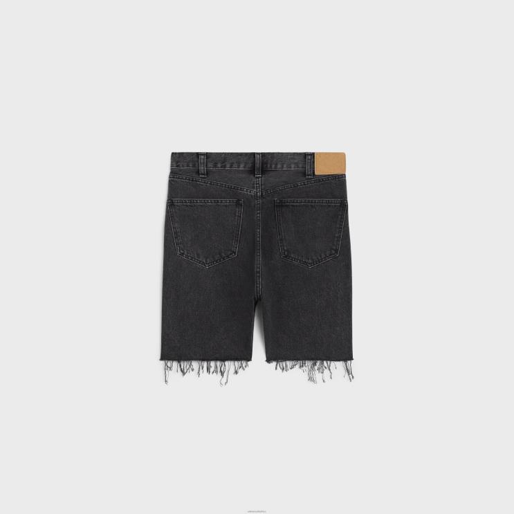 CELINE Charcoal Wash Wesley Shorts in Denim R0ZNN2006