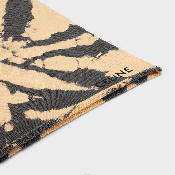 CELINE Grey/Beige/Black Shorts in Tie-Dye Cotton Fleece R0ZNN2026