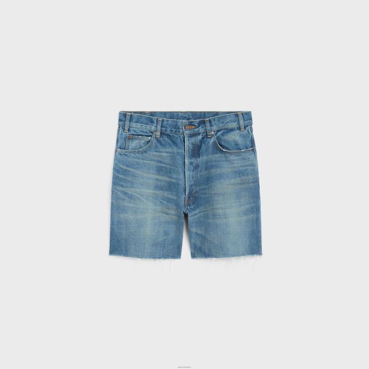 CELINE Vintage Union Wash Wesley Shorts in Union Wash Denim R0ZNN2007
