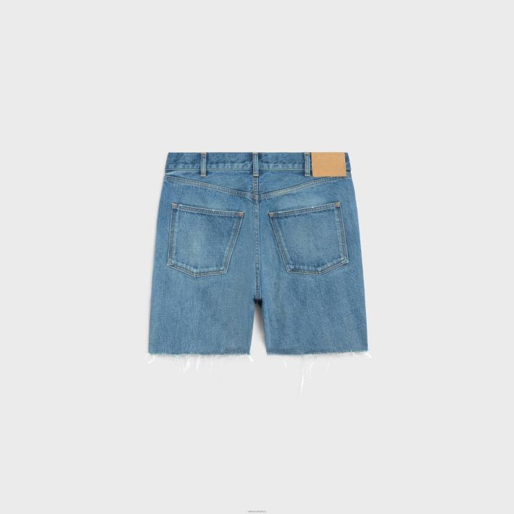 CELINE Vintage Union Wash Wesley Shorts in Union Wash Denim R0ZNN2007