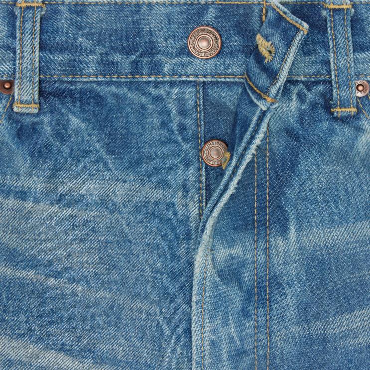CELINE Vintage Union Wash Wesley Shorts in Union Wash Denim R0ZNN2007