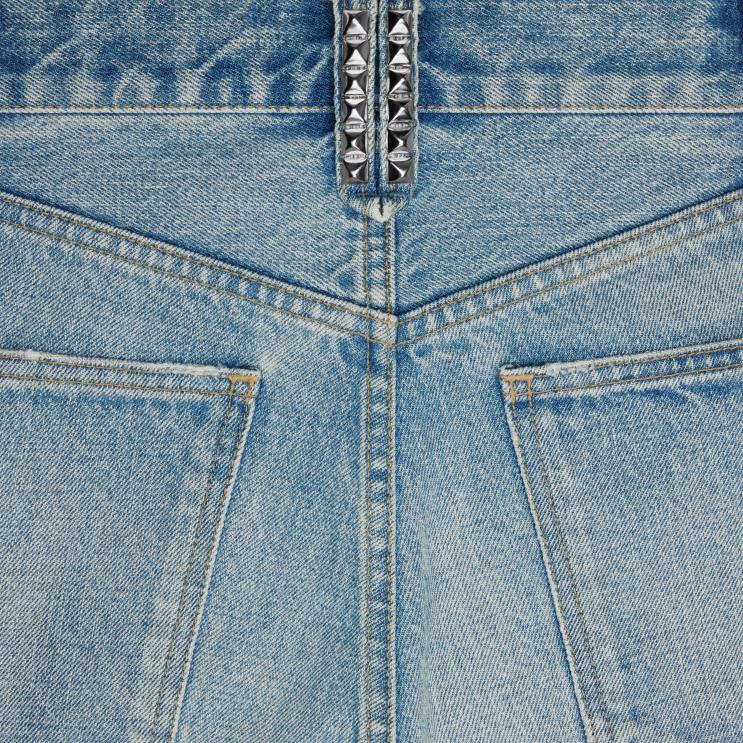 CELINE Zuma Wash Wesley Shorts With Studs in Denim R0ZNN2009