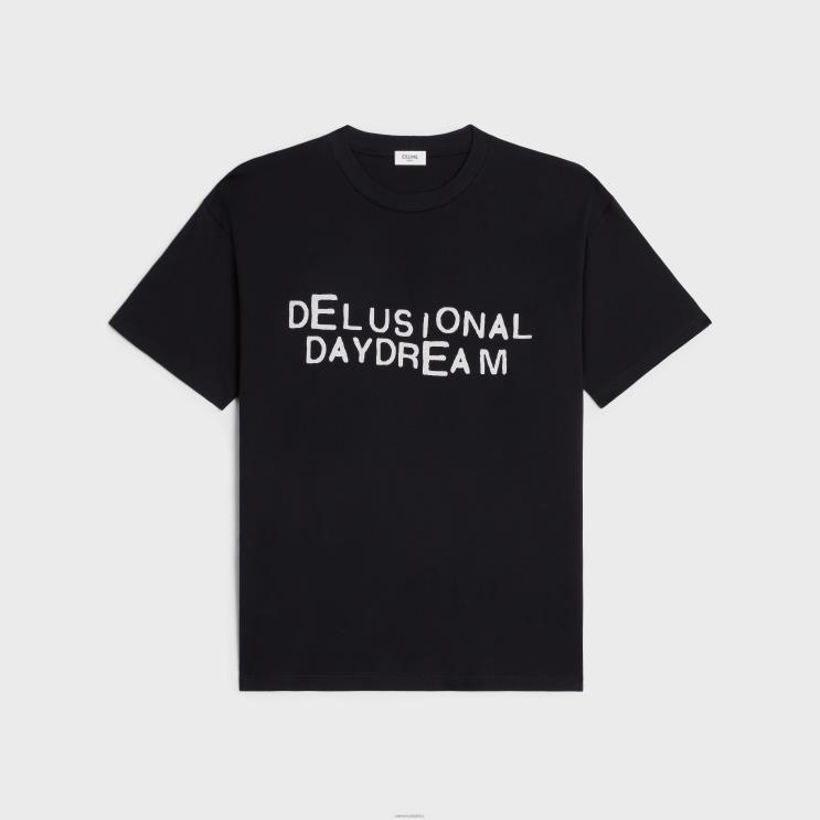 CELINE Black/White Delusional Daydream T-Shirt in Cotton R0ZNN1813