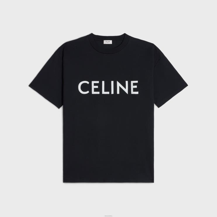 CELINE Black/White Loose T-Shirt in Cotton Jersey R0ZNN1932