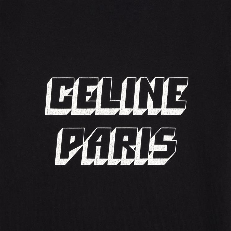CELINE Black/White Regular T-Shirt in Cotton Jersey R0ZNN1930