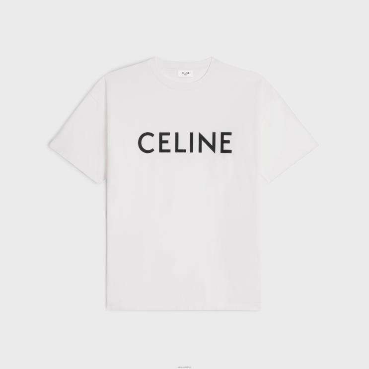 CELINE Chalk/Black Loose T-Shirt in Cotton Jersey R0ZNN1933