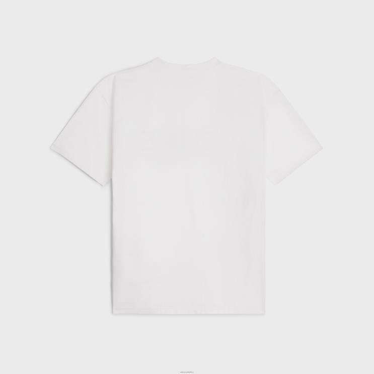 CELINE Chalk/Black Loose T-Shirt in Cotton Jersey R0ZNN1933