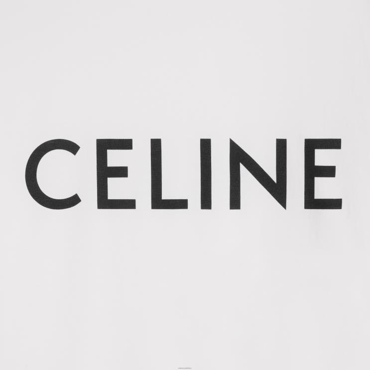 CELINE Chalk/Black Loose T-Shirt in Cotton Jersey R0ZNN1933