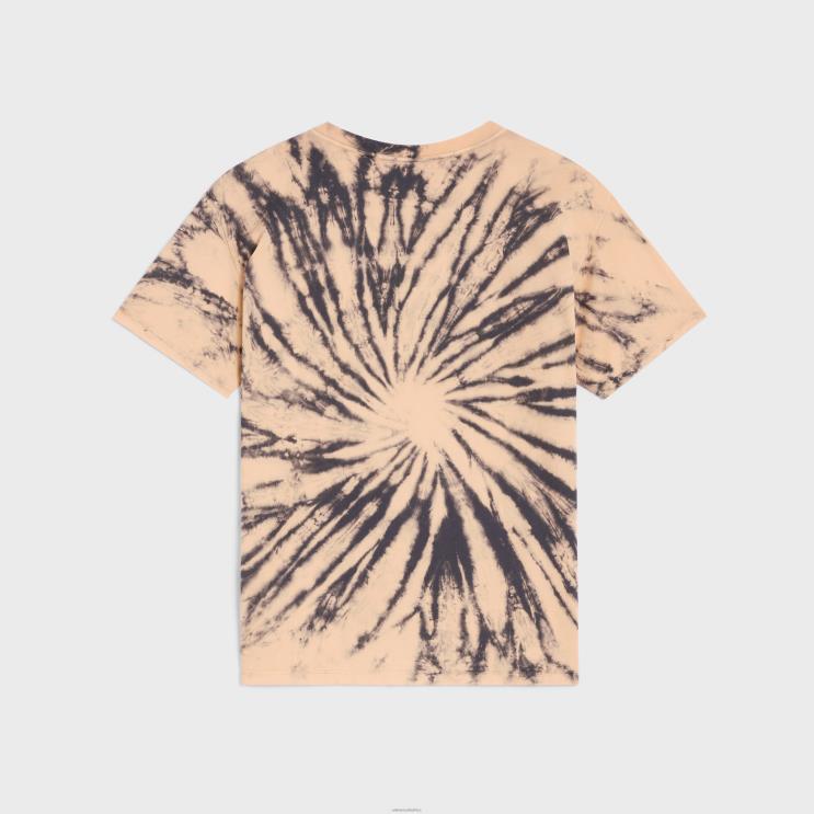 CELINE Grey/Beige/Black Loose T-Shirt in Tie-Dye Cotton R0ZNN1927