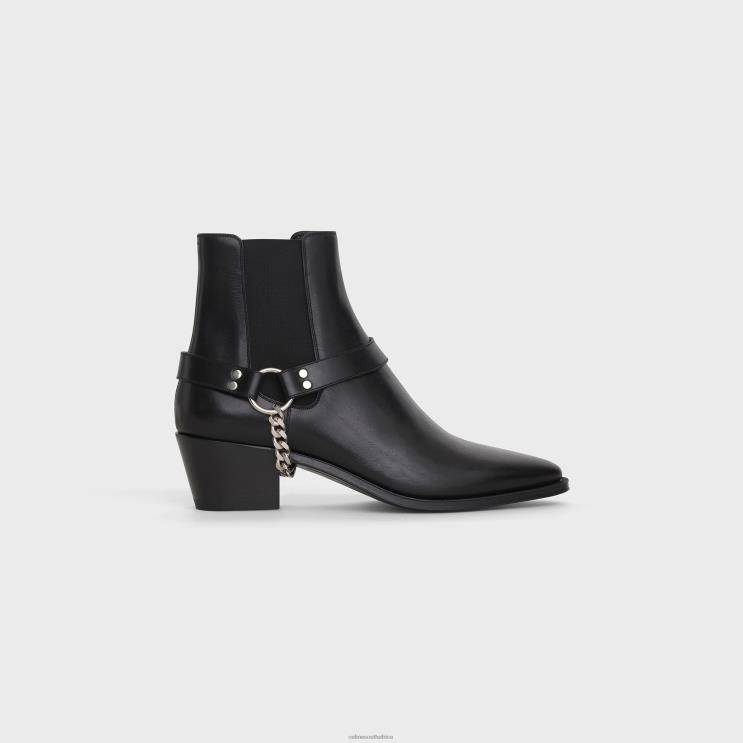 CELINE Black Camargue Biker Chelsea Boot in Calfskin R0ZNN2059