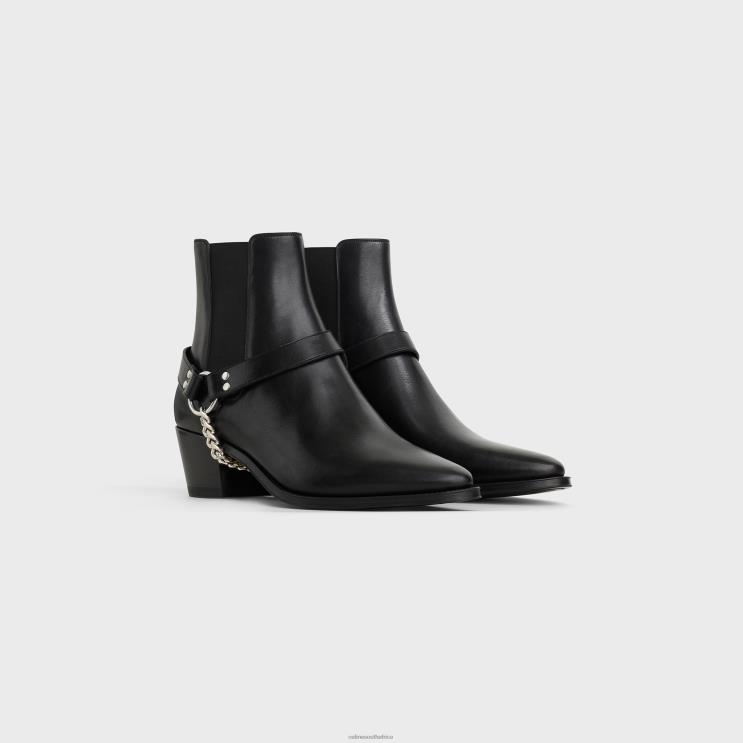 CELINE Black Camargue Biker Chelsea Boot in Calfskin R0ZNN2059