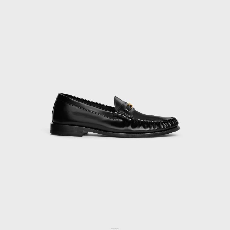 CELINE Black Luco Triomphe Loafer in Polished Bullskin R0ZNN2066