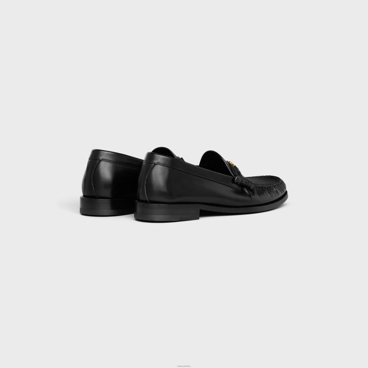 CELINE Black Luco Triomphe Loafer in Polished Bullskin R0ZNN2066