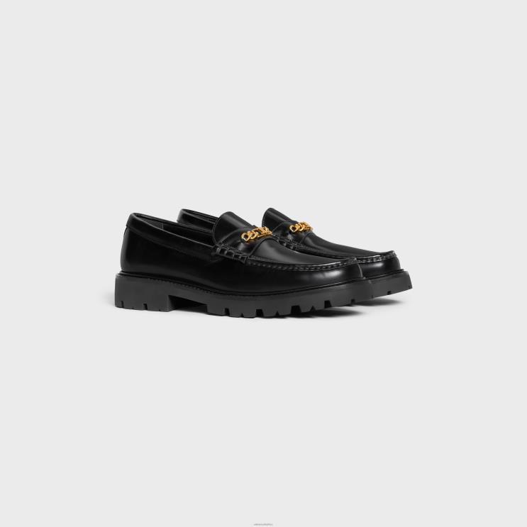 CELINE Black Margaret Triomphe Loafer in Polished Bullskin R0ZNN2038