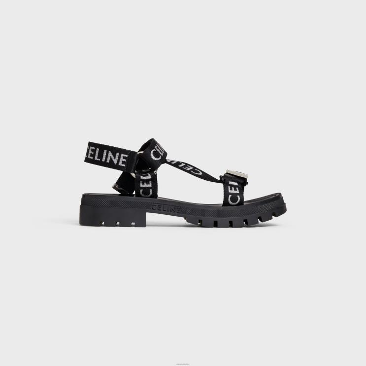 CELINE Black/White Leo Strappy Sandal in With "" Jacquard R0ZNN2074