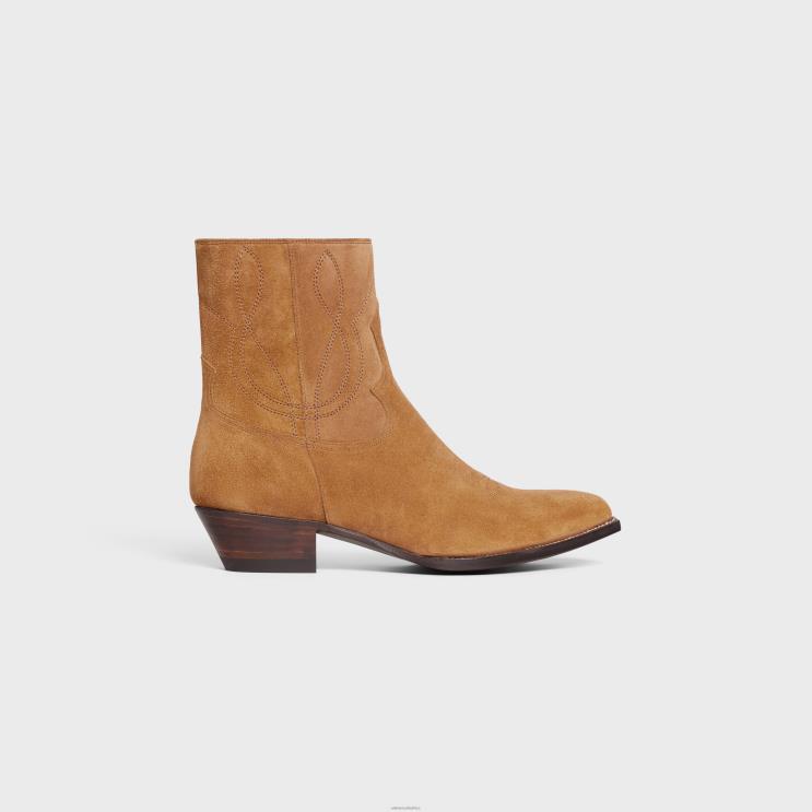 CELINE Havana Zipped Western Boots in Suede Calfskin R0ZNN2062