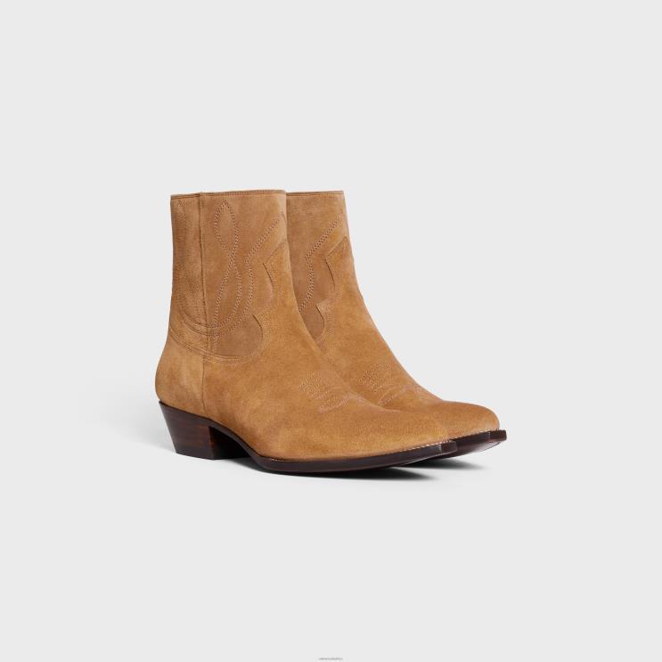 CELINE Havana Zipped Western Boots in Suede Calfskin R0ZNN2062