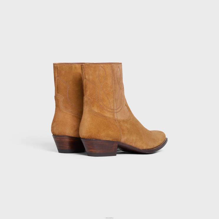 CELINE Havana Zipped Western Boots in Suede Calfskin R0ZNN2062