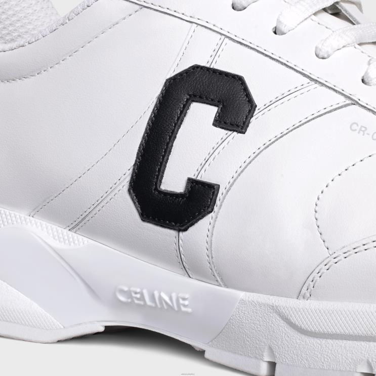 CELINE Optic White/Black Runner Cr-02 Low Lace-Up Sneaker in Calfskin R0ZNN2029