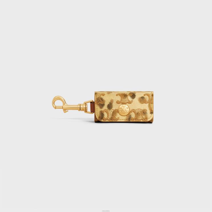 CELINE Leopard Dog Bags Holder in Triomphe Canvas With Print & Calfskin R0ZNN1714