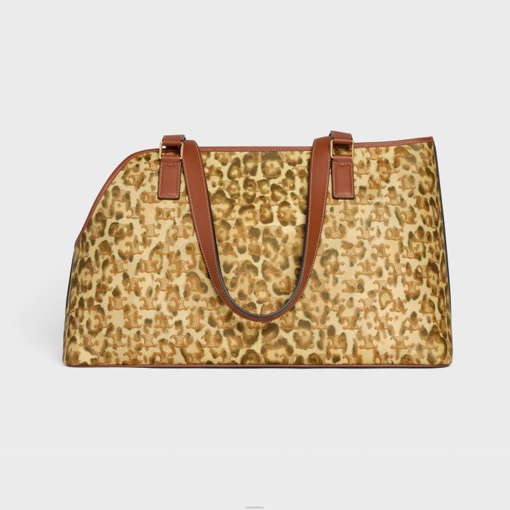 CELINE Leopard Dog Cabas in Triomphe Canvas With Print & Calfskin R0ZNN1699