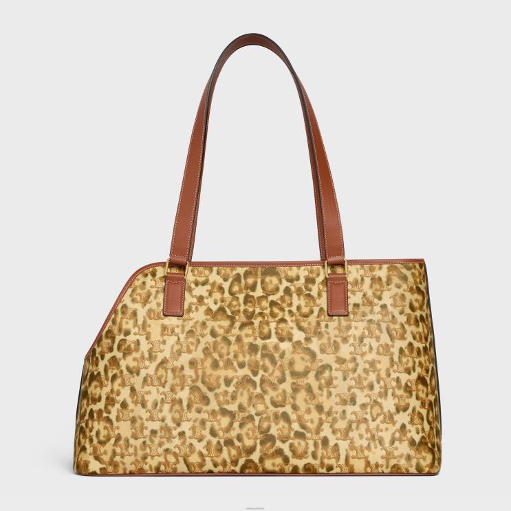 CELINE Leopard Dog Cabas in Triomphe Canvas With Print & Calfskin R0ZNN1699