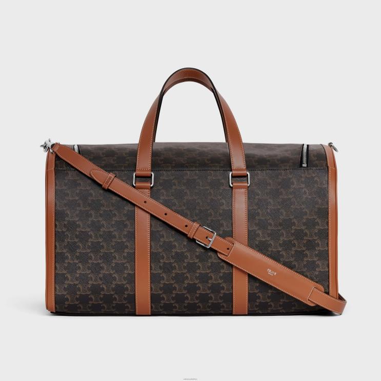 CELINE Tan Travel Dog Bag in Triomphe Canvas & Calfksin R0ZNN1700