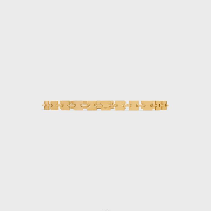 CELINE Gold Square Chain Belt in Brass R0ZNN1091