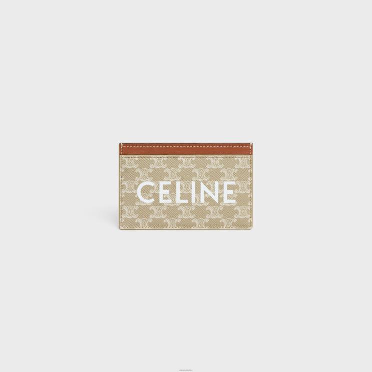 CELINE Grege Card Holder in Triomphe Canvas With Print R0ZNN432